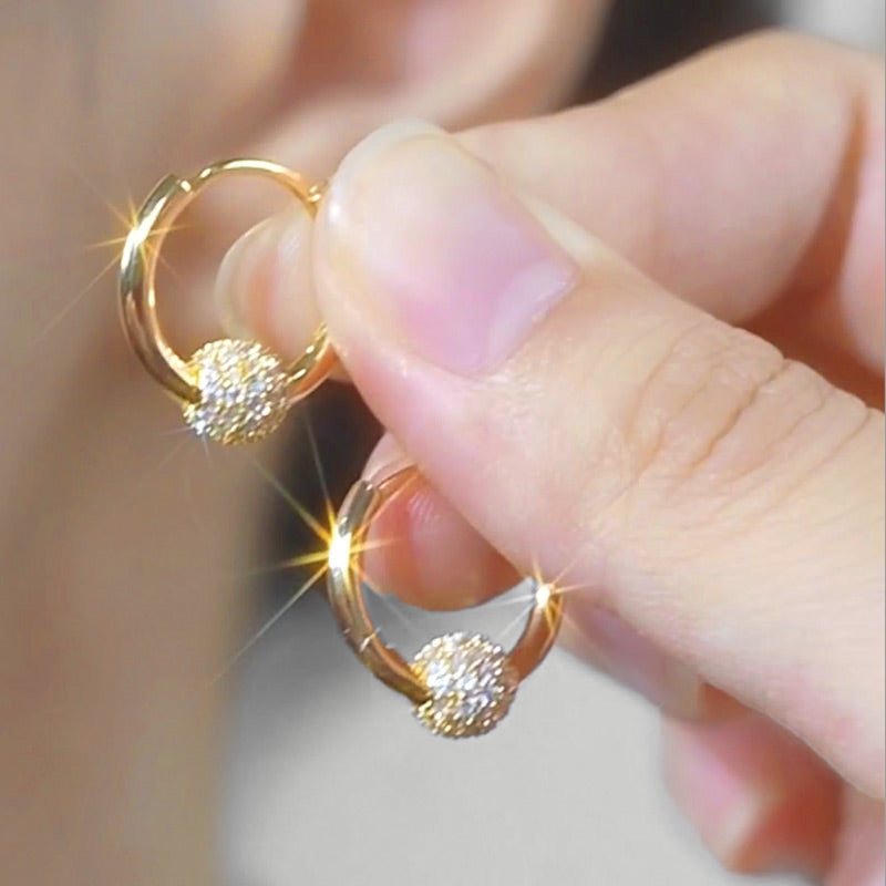 💫 LIMITED-TIME 50% OFF! 💍 Gold Circle Earrings with Small Ball – Delicate, Lightweight & Versatile ✨