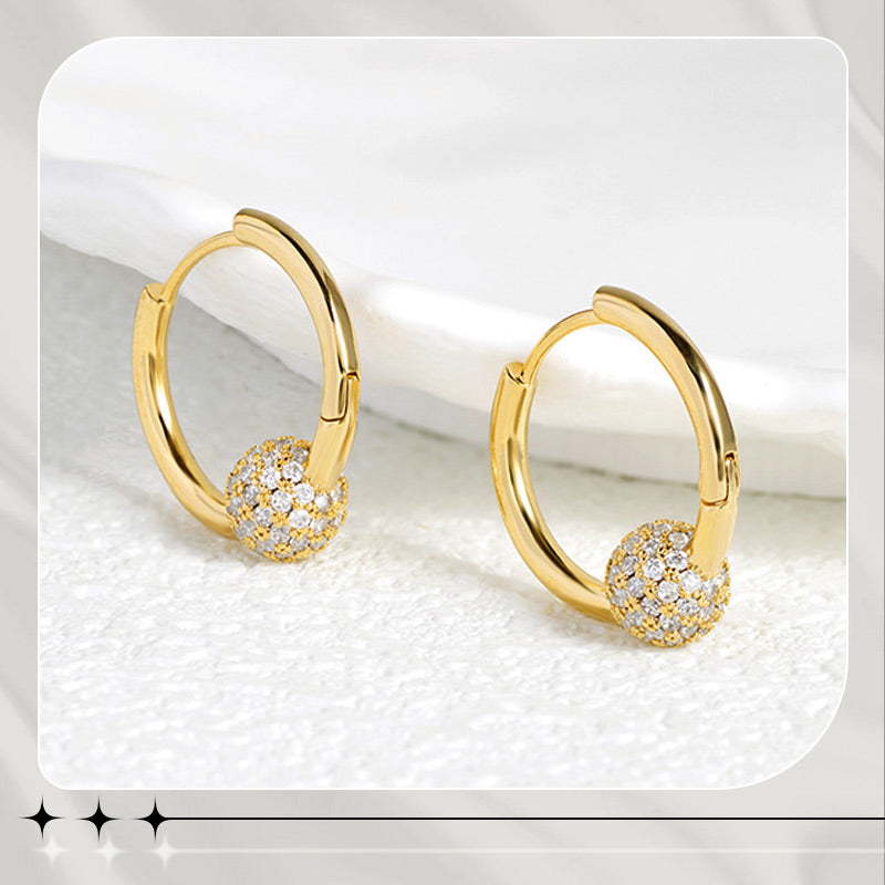 💫 LIMITED-TIME 50% OFF! 💍 Gold Circle Earrings with Small Ball – Delicate, Lightweight & Versatile ✨