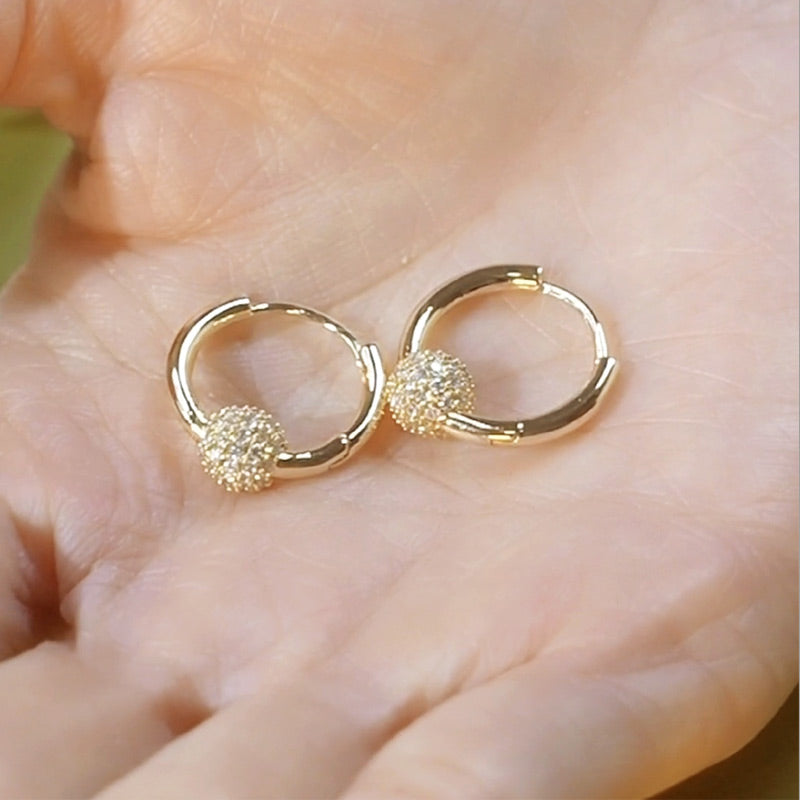 💫 LIMITED-TIME 50% OFF! 💍 Gold Circle Earrings with Small Ball – Delicate, Lightweight & Versatile ✨