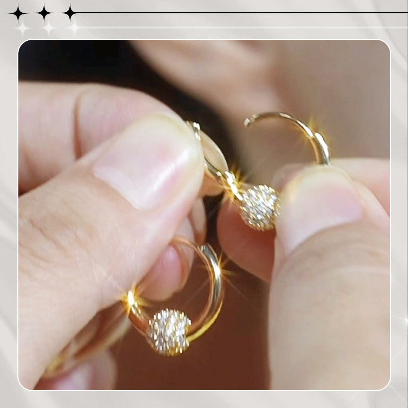 💫 LIMITED-TIME 50% OFF! 💍 Gold Circle Earrings with Small Ball – Delicate, Lightweight & Versatile ✨