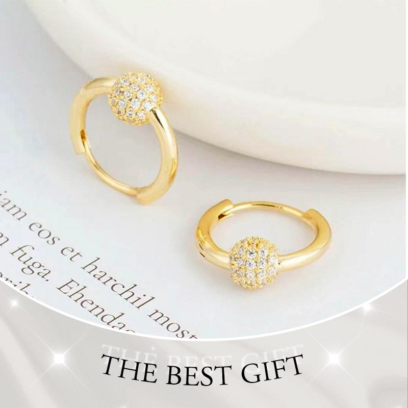 💫 LIMITED-TIME 50% OFF! 💍 Gold Circle Earrings with Small Ball – Delicate, Lightweight & Versatile ✨