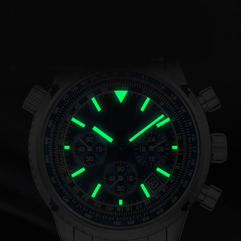 ⌚ LIMITED-TIME 60% OFF! ✨ Men's Classic Multifunctional Business Watch – Stainless Steel, Chronograph, 30M Water Resistant 📅