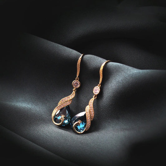 ✨ LIMITED-TIME 50% OFF! 🦚 Phoenix Earrings – Peacock Design, CZ Gems, Lightweight, Gift 🎁