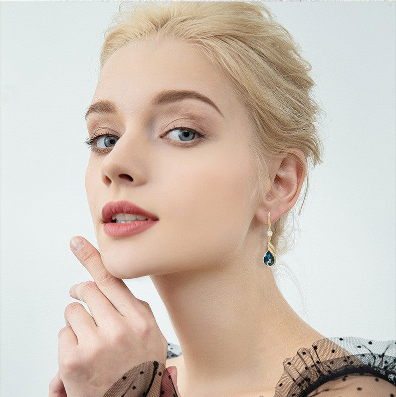 ✨ LIMITED-TIME 50% OFF! 🦚 Phoenix Earrings – Peacock Design, CZ Gems, Lightweight, Gift 🎁