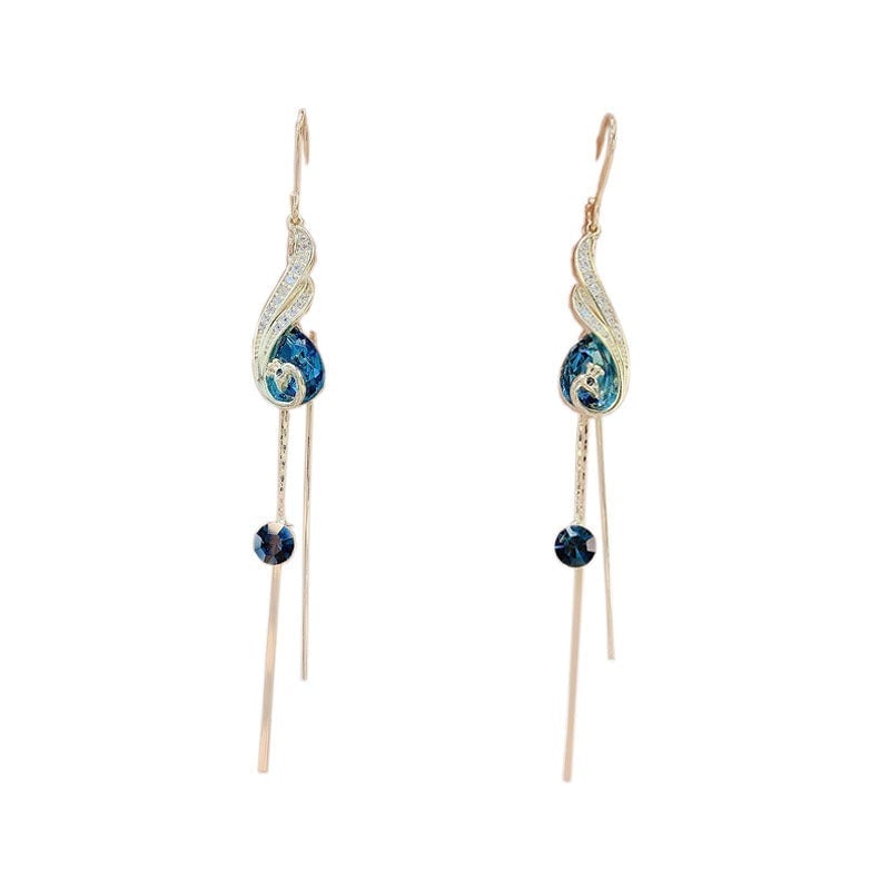 ✨ LIMITED-TIME 50% OFF! 🦚 Phoenix Earrings – Peacock Design, CZ Gems, Lightweight, Gift 🎁