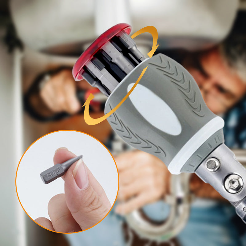 Versatile 9-in-1 Magnetic Ratcheting Screwdriver Bit Kit