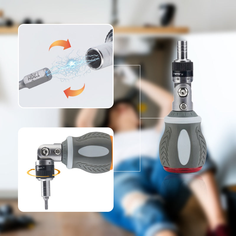 Versatile 9-in-1 Magnetic Ratcheting Screwdriver Bit Kit