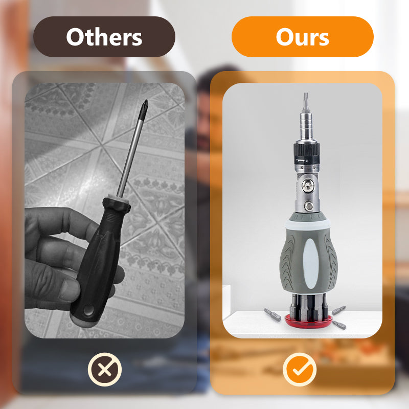 Versatile 9-in-1 Magnetic Ratcheting Screwdriver Bit Kit