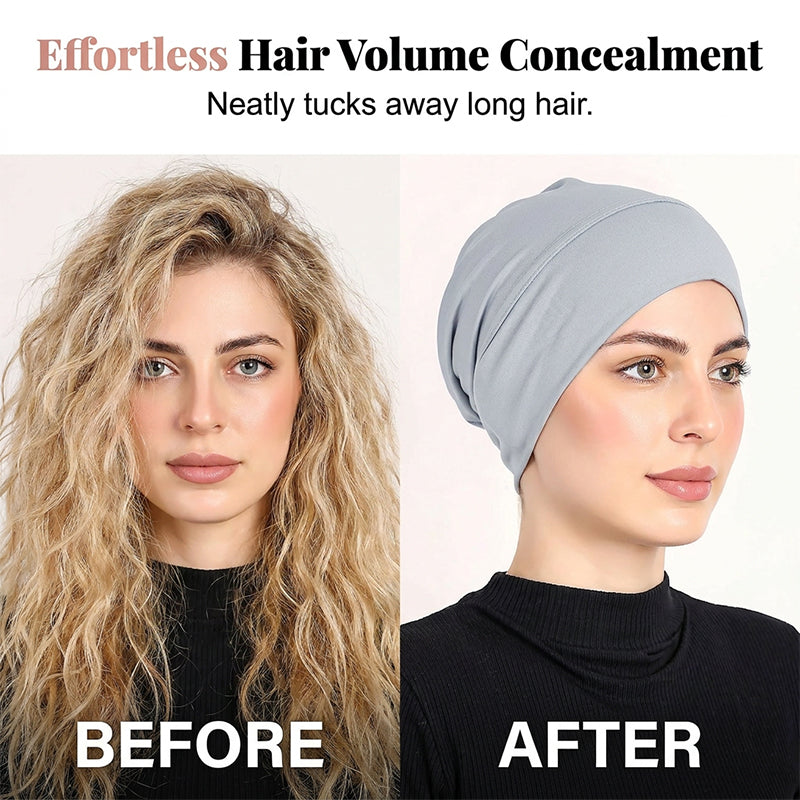 👒 BUY 1 GET 1 FREE! ✨ Soft Stretch Turban Cap – Milk Silk, Anti-Slip, Multi-Use ✨