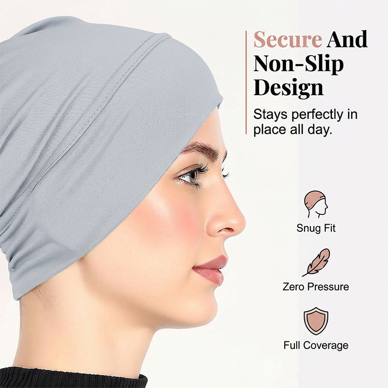 👒 BUY 1 GET 1 FREE! ✨ Soft Stretch Turban Cap – Milk Silk, Anti-Slip, Multi-Use ✨