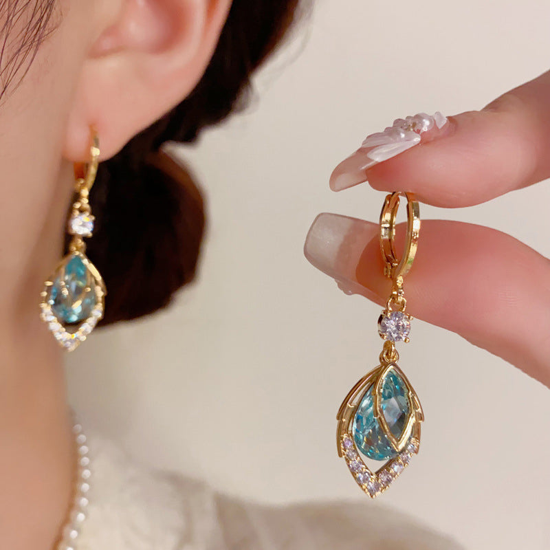 ⏰ 50% OFF – For a limited time only ✨ Sky-blue drop-dangle hoop earrings