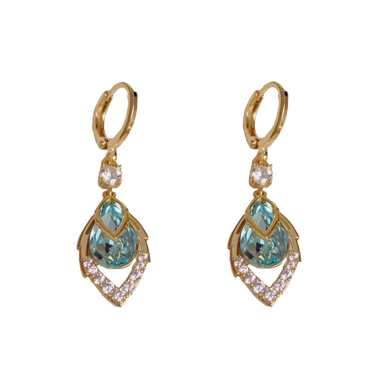 ⏰ 50% OFF – For a limited time only ✨ Sky-blue drop-dangle hoop earrings