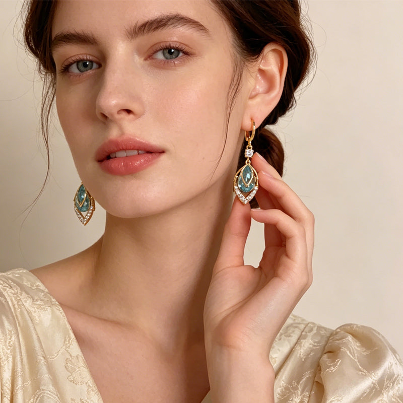 ⏰ 50% OFF – For a limited time only ✨ Sky-blue drop-dangle hoop earrings