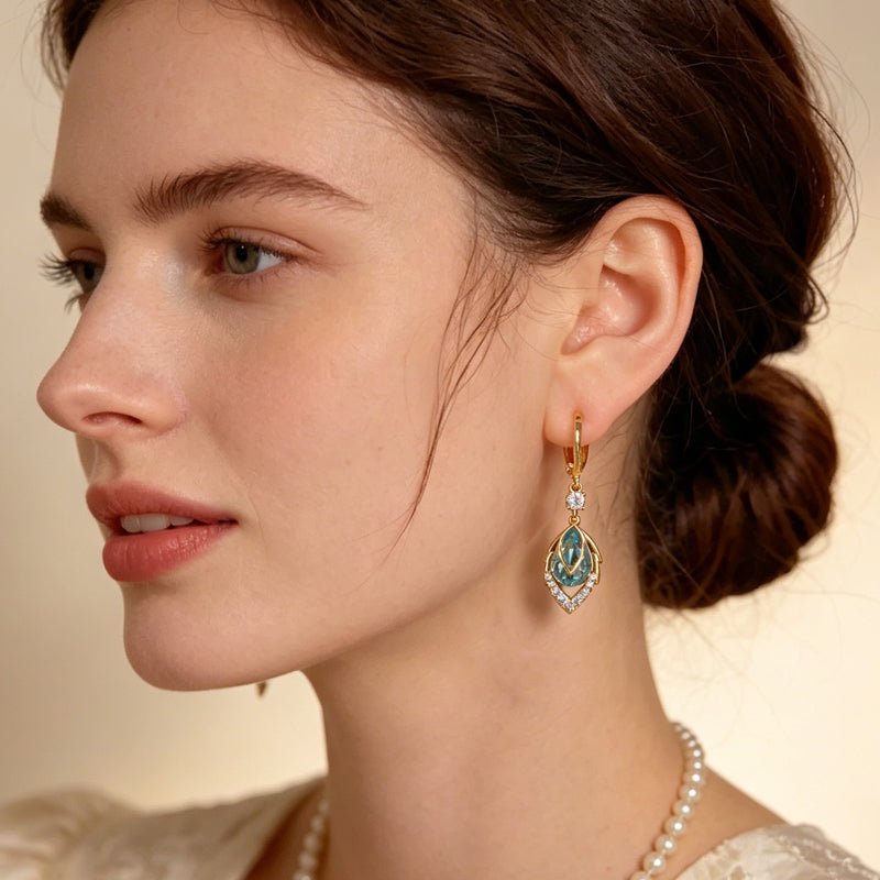 ⏰ 50% OFF – For a limited time only ✨ Sky-blue drop-dangle hoop earrings