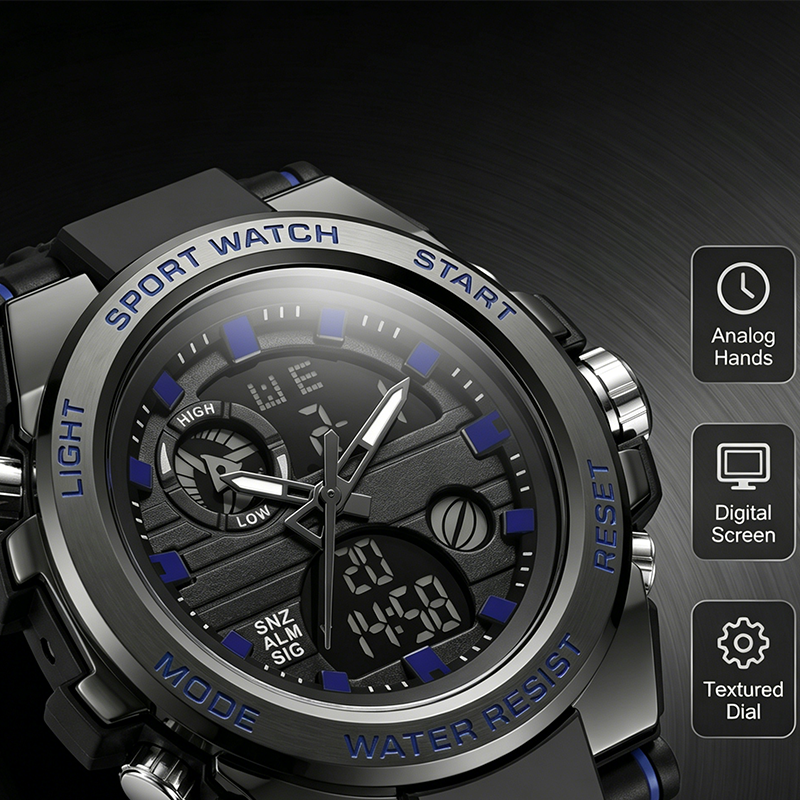 🔥 Men’s Dual-Display Waterproof Luminescent Outdoor Sports Digital Watch
