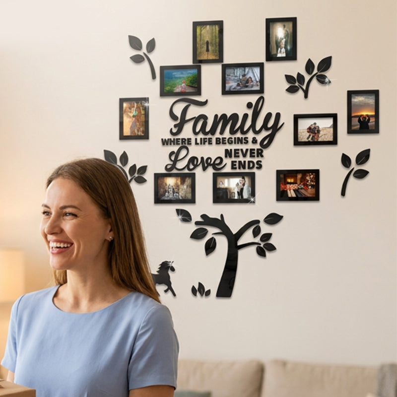 🌳 LIMITED-TIME 50% OFF! ✨ 3D Family Tree Photo Frame Wall Sticker – Modern, Glossy, Self-Adhesive 🏡