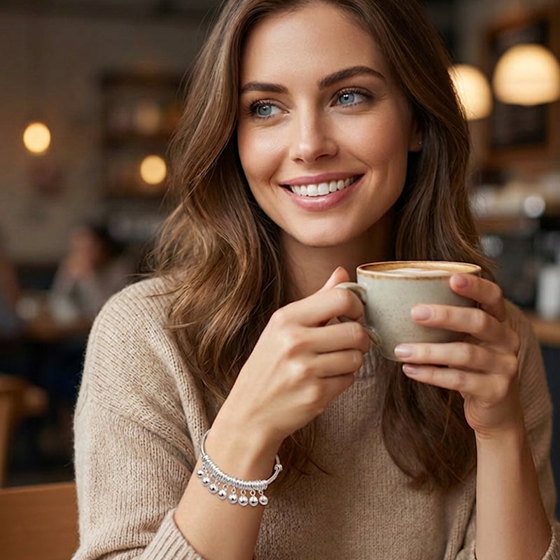 🔔 LIMITED-TIME 50% OFF! ✨ Bell Charm Bangle Bracelet – Adjustable, Silver Finish, Lightweight 💫
