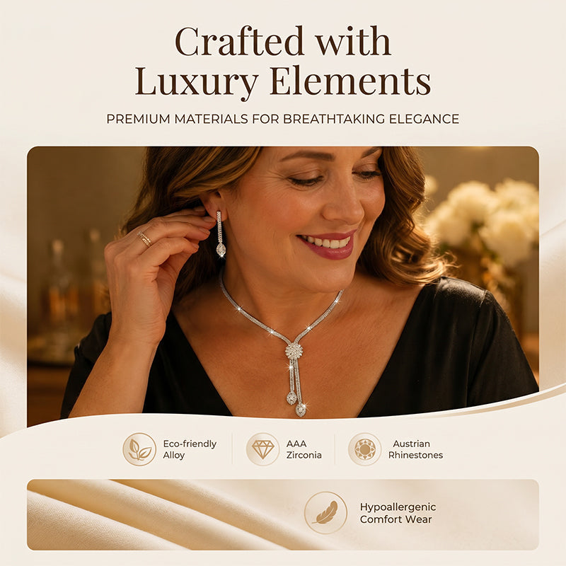 🌼 LIMITED-TIME 50% OFF! ✨ Women's Zircon Flower Jewelry Set – Elegant, Sparkling, Ready-to-Gift 💎