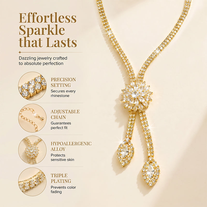 🌼 LIMITED-TIME 50% OFF! ✨ Women's Zircon Flower Jewelry Set – Elegant, Sparkling, Ready-to-Gift 💎