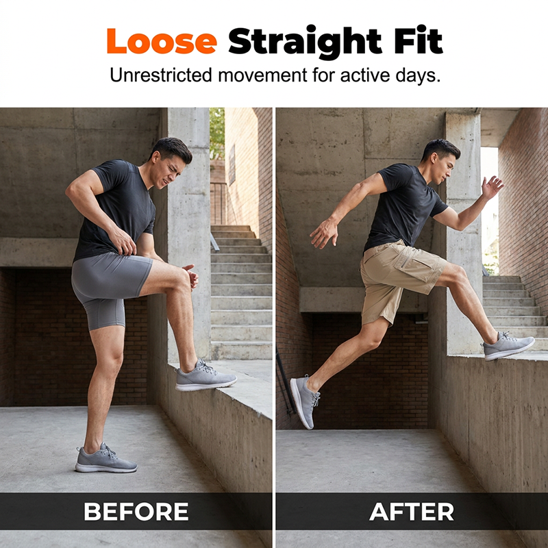 ✨ Men's Zip-Up Cargo Shorts – Breathable, Secure Pockets, Loose Fit 🏞️