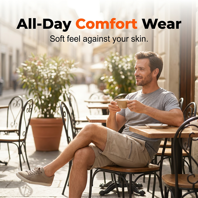 ✨ Men's Zip-Up Cargo Shorts – Breathable, Secure Pockets, Loose Fit 🏞️