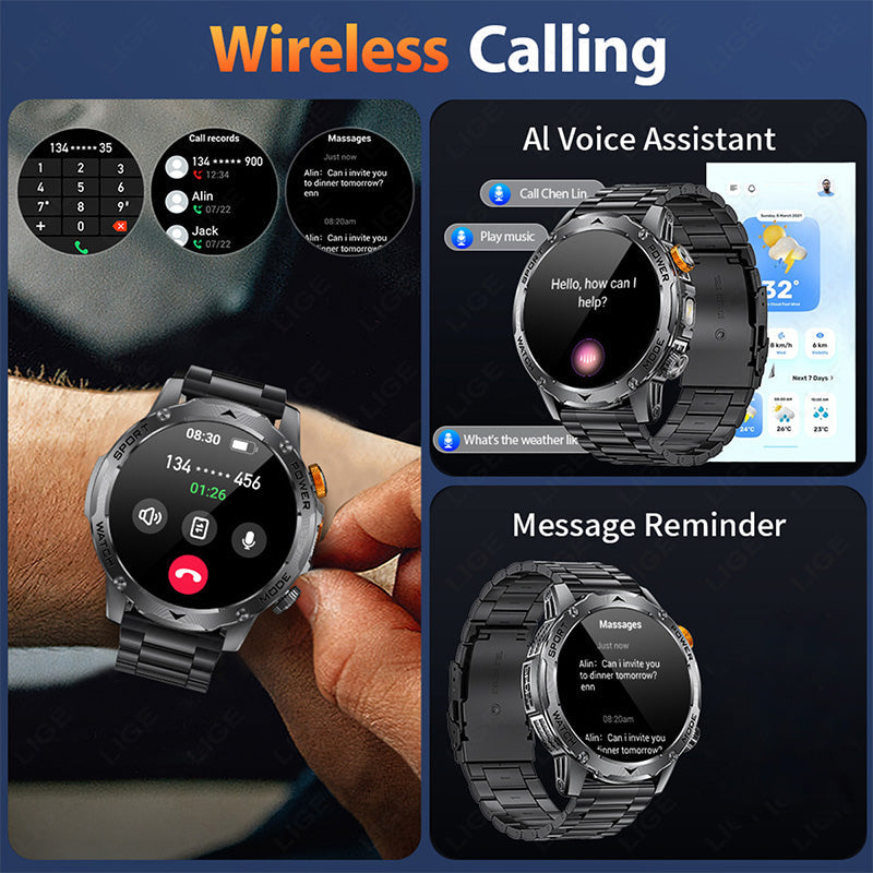 ⌚ LIMITED‑TIME 50% OFF! 🔦 1000mAh Battery Smart Bluetooth Sports Watch – Long‑Lasting, Multi‑Sport, Practical
