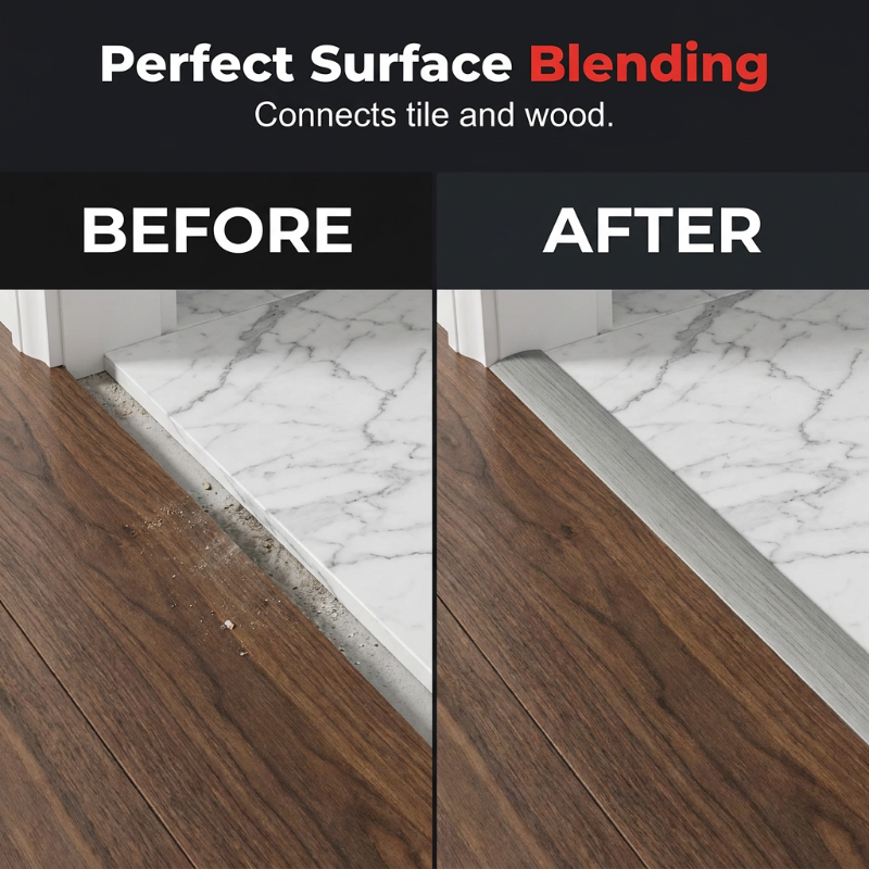 ✨ Self-Adhesive Floor Transition Strip – Flexible PVC, Peel-and-Stick, Smooth Finish 🚪