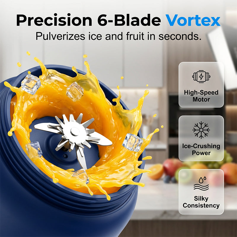 🎉 2026 Sale — Over 82,000 Sold! 🥤 High-Capacity Cordless Juicer Cup – 1300ml Turbo Blender with 6-Blade Vortex 🌀