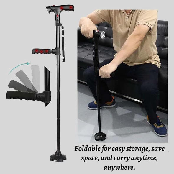 A new type of foldable crutch with LED lights 🦯