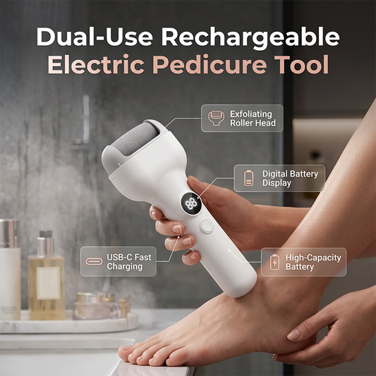 Rechargeable electric pedicure tool with intelligent pressure sensor