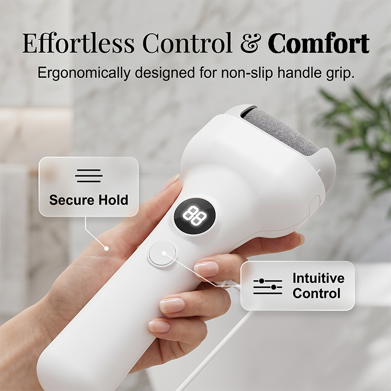 Rechargeable electric pedicure tool with intelligent pressure sensor