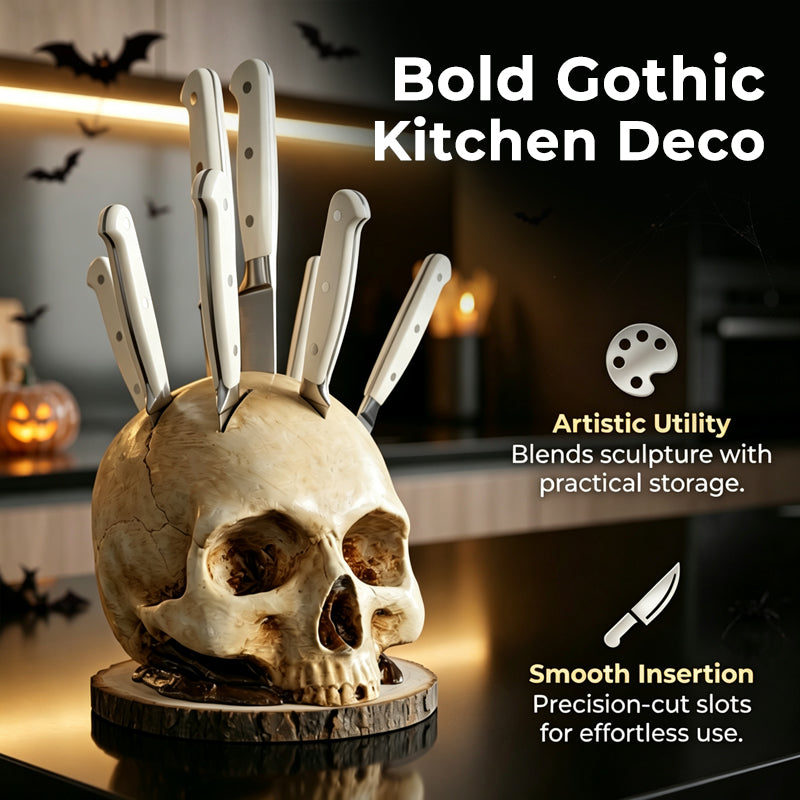 🎉 2026 Sale — Over 71,000 Sold!💞 Funny Skull Knife Holder for Kitchen Storage – Spooky & Functional 💀