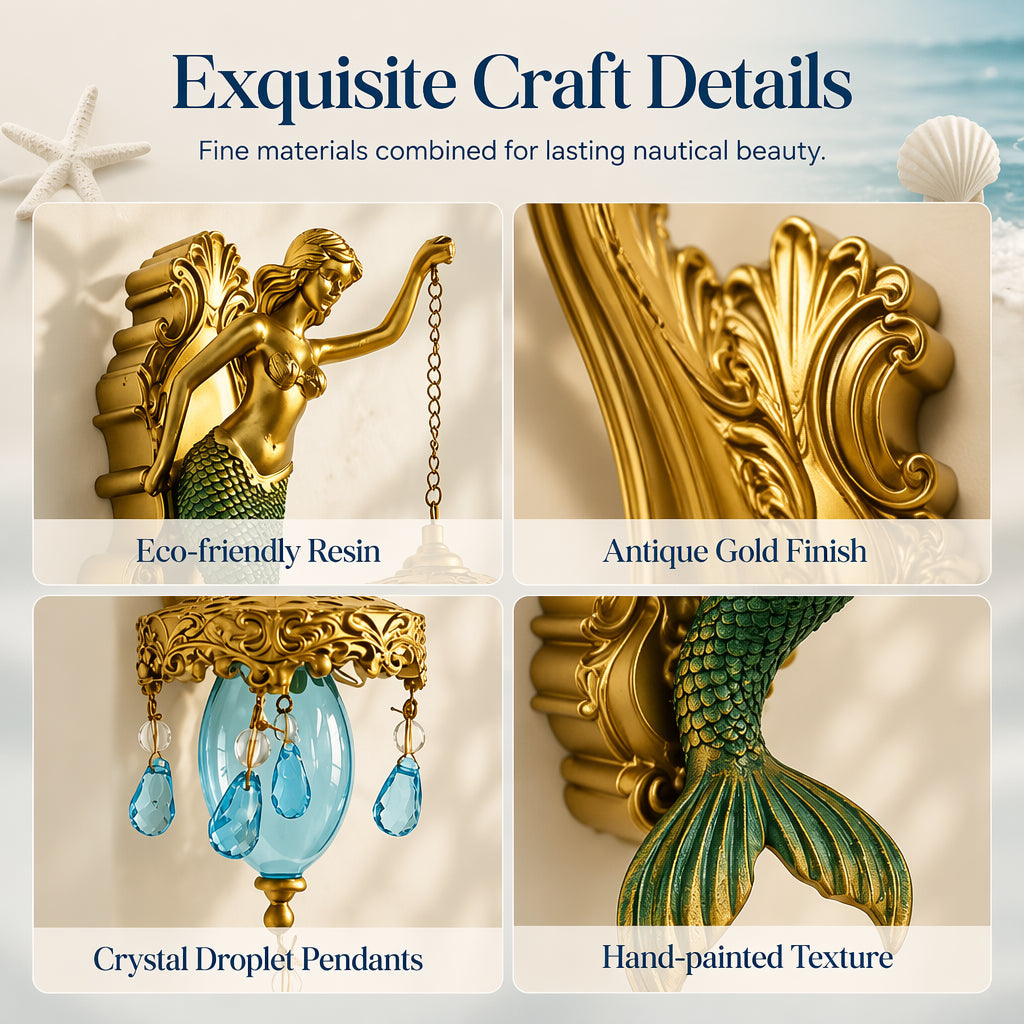 🌊🧜‍♀️Vintage Mermaid Wall Sconce – For Indoor and Outdoor Use🕯️