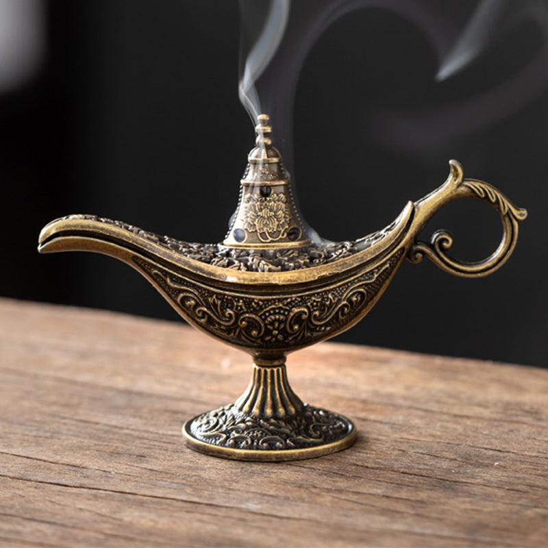 🪔 LIMITED-TIME 50% OFF! ⚡ Retro Aladdin Magic Lamp Incense Burner, Vintage Aroma Diffuser ✨