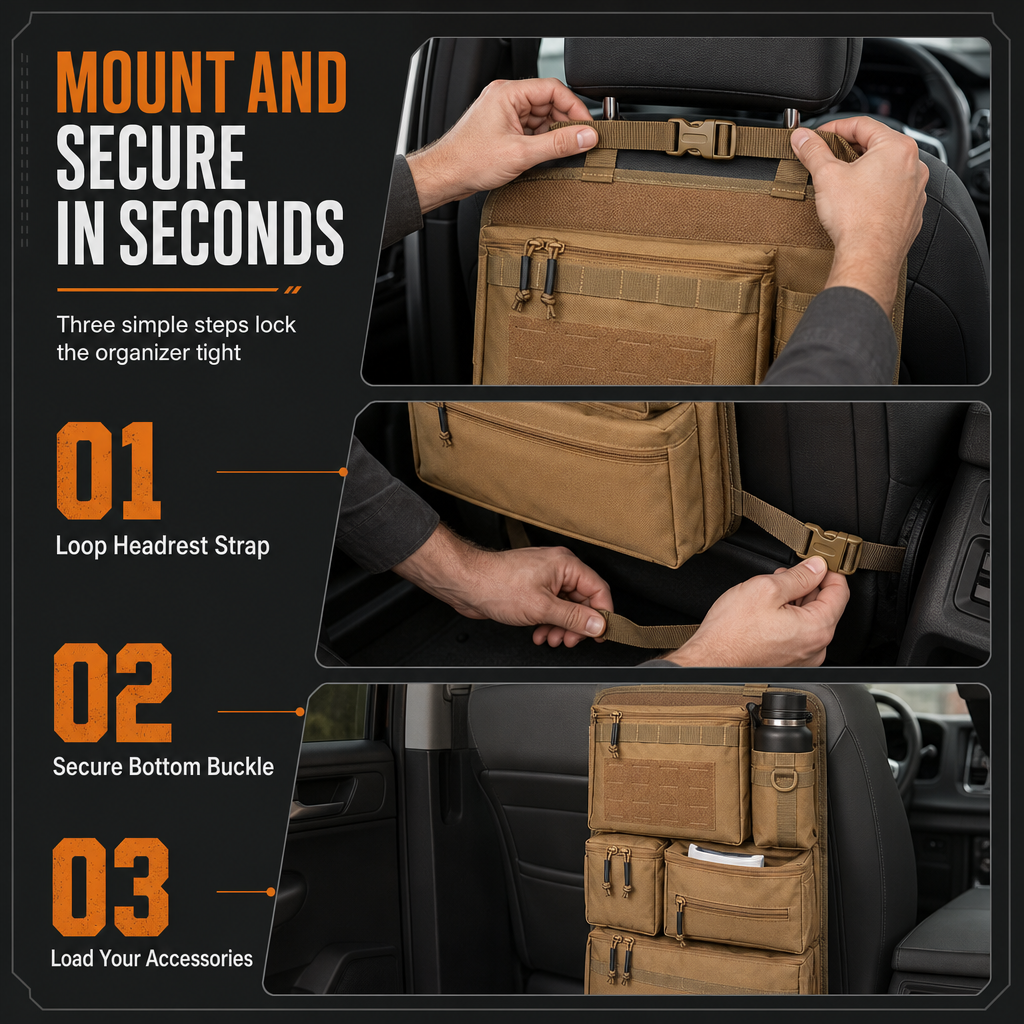 🚙 LIMITED-TIME 50% OFF! 🎒 Heavy Duty Tactical Car Backseat Organizer – Wear-resistant, Multi-pocket, Easy Mount 🛠️